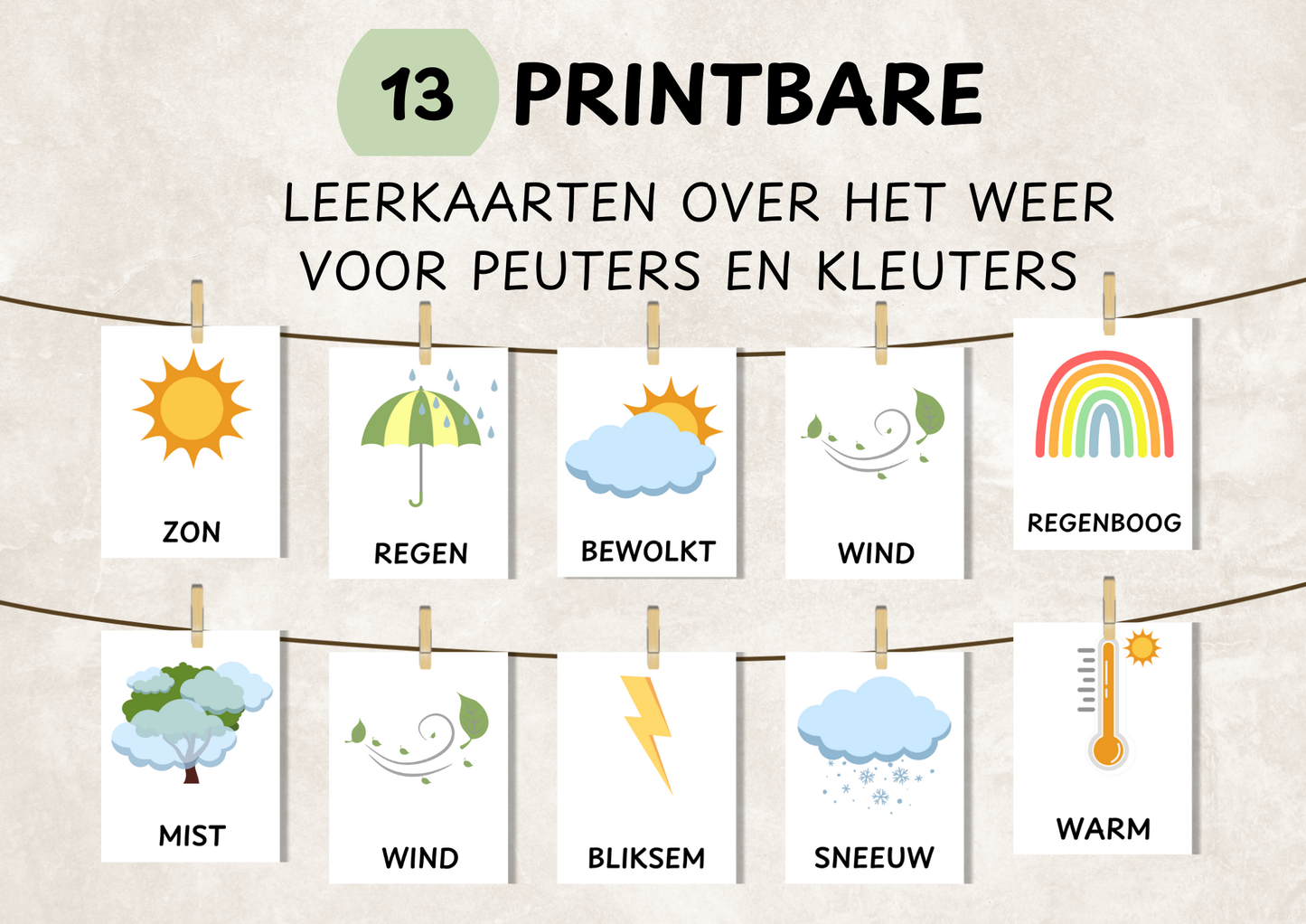 13 Printbare Weerkaarten voor Kinderen
